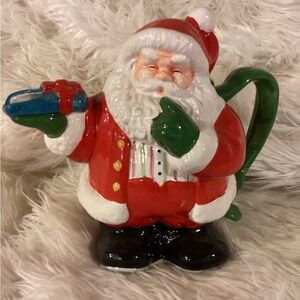 Vintage Christmas Ceramic Santa Pitcher/Tea Pot Taiwan